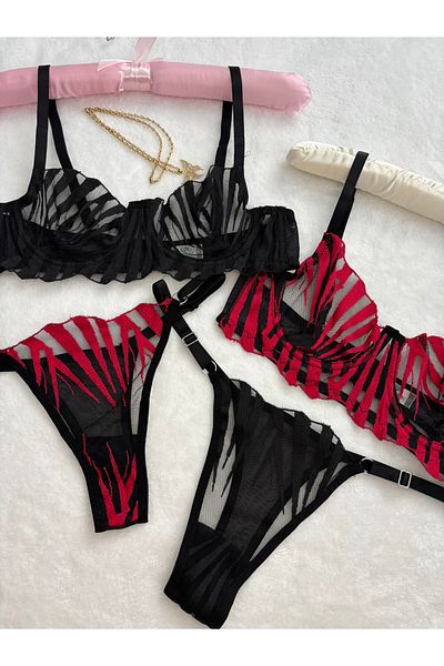 İNKO İÇ GİYİM Σετ σουτιέν με μοτίβο σπαθιού Underwire 4 τεμαχίων