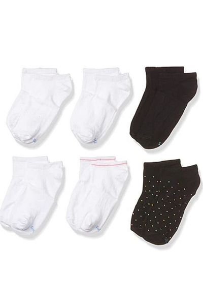 HANES بطانة حمراء للبنات من هانز HHW635 - 6 قطع باللون الأبيض