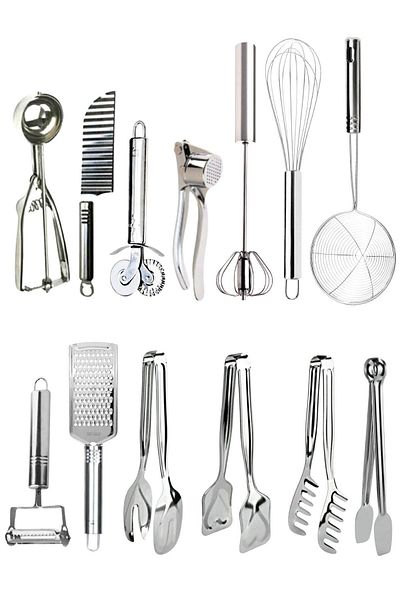 Mirilliahome 13-Piece Stainless Steel Kitchen Serving Set – Practical Dowry Preparation Set