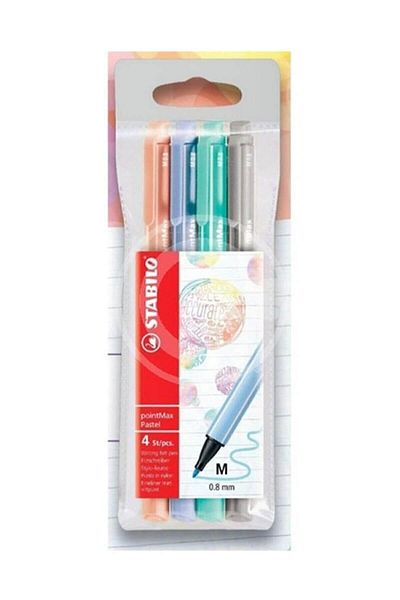 Stabilo Pointmax 0.8 mm Set of 4 Pastel Colors