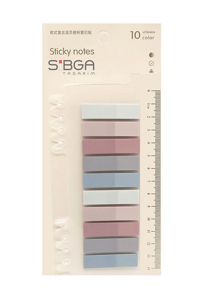 sibga tasarım Transparent Colored Post-It Note Paper - 200 Sheets Bookmark Sticker