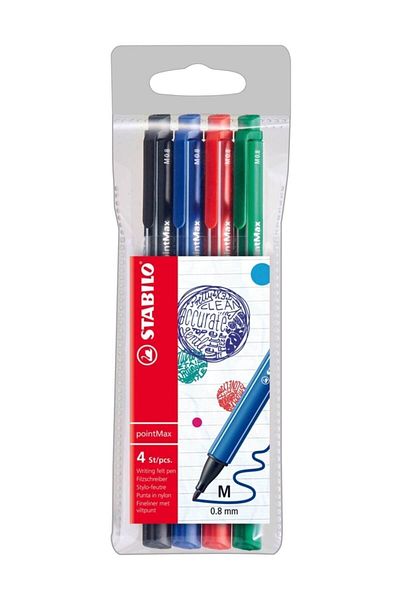 Stabilo Pointmax 0.8 mm Set of 4 Vibrant Colors