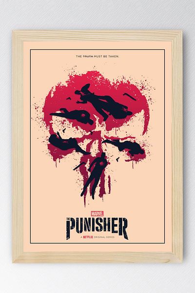 Saturn Tabloul cu rame The Punisher - Poster de desene animate Marvel