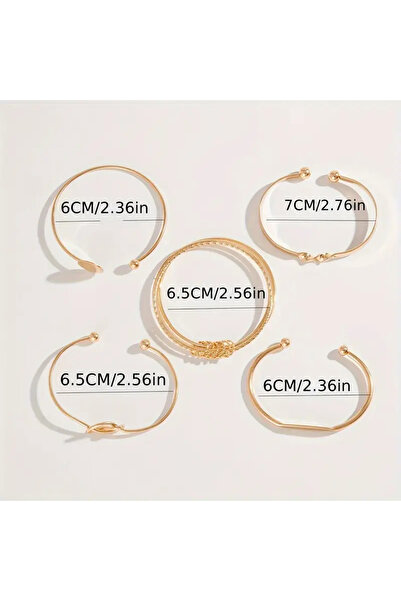 Takıtolia Gleam Gold Altın Renkli Çoklu Bileklik Seti (5 Adet Bileklik)