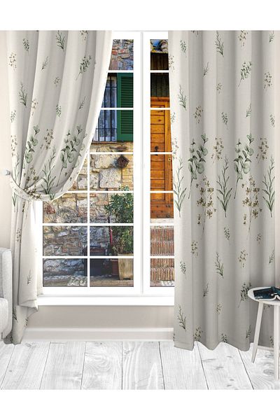 Ardizayn Palace Green Velvet Printed Bedroom Doorway Kitchen Living Room Two Wing Background Curtain