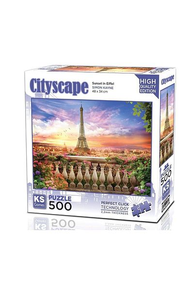 Ks Puzzle 20066 Eiffel Tower Sunset 500 Piece Puzzle