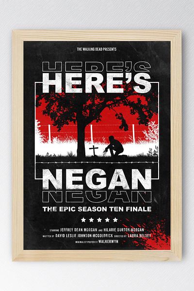 Saturn The Walking Dead Negan Framed Painting - Tv Series Poster Painting