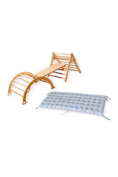 KIDOPPO Pikler Climbing Set - Triangle, Belt, Ramp & Pillow with Montessori