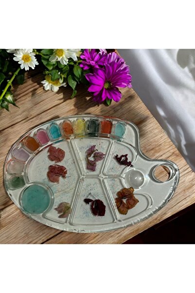 Pelince Epoksi Reçine Sunumluk - Resim Paleti Görünümlü - Renkli -  Ebatları:...