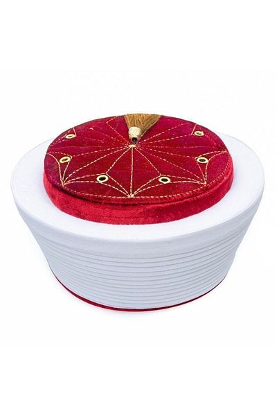 İkranur Luxury Velvet Imam Yellow Claret Red
