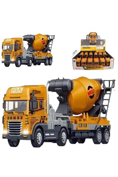 A-T AYZE-TRENDY Toy Excavation Friction Lighted Musical 1:24 Concrete Mixer Truck 8288