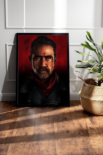 Saturn The Walking Dead Negan Framed Painting - Tv Series Poster Painting