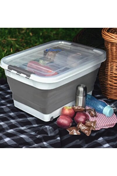 CocoVia Büyük Boy Kapaklı Katlanabilir-Tekerlekli Çok Amaçlı Organizer / Çamaşır-Oyuncak Sepeti/ ( 30 Litre)