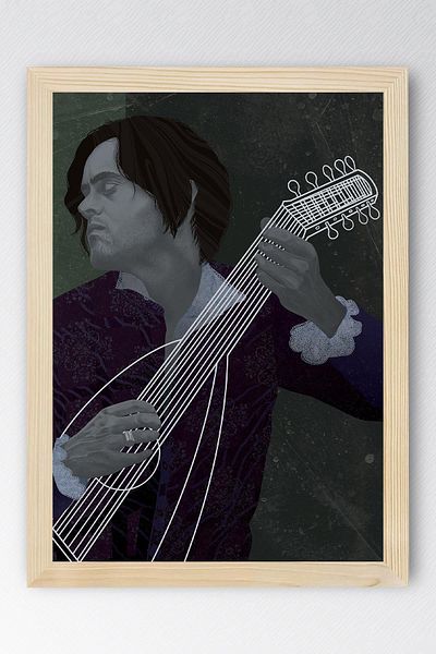 Saturn The Witcher Jaskier Framed Painting - Tv Series Poster Painting