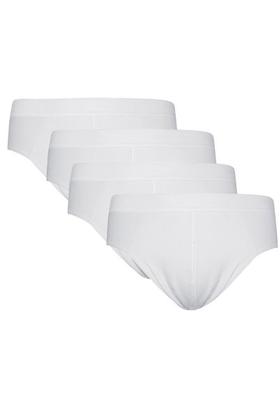 Kom Men's Modal Cotton Lycra 4-Piece White Slip Panties