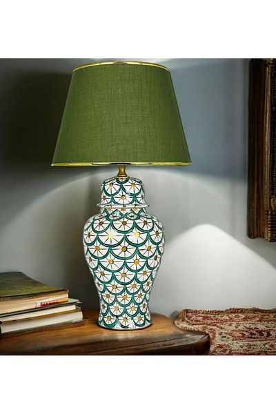 SweetSwan Alkimo Vintage Handmade Ceramic Lampshade Table Bed End Lamp Decor Lamp