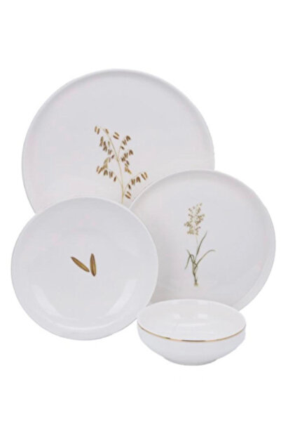 Pink&More MUBA CONSEPT 6 KİŞİLİK BOTANİCA BONE 24 PARÇA PORSELEN YEMEK TAKIMI