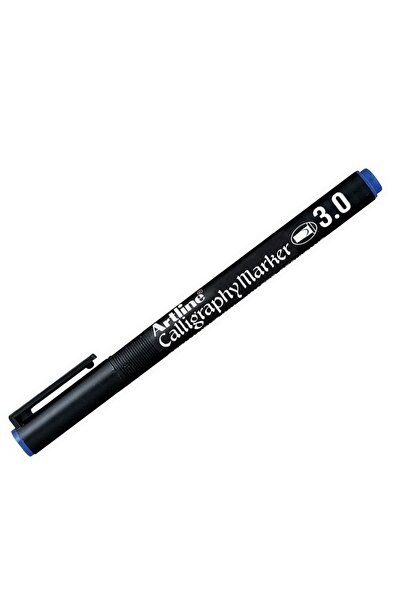 artline Calligraphy Marker 3.0 Permanent Calligraphy Marker Tip: 3.0 Mm, Blue