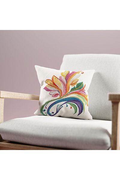 Filamente Imprimare digitală pe două fețe - Aspect model de broderie - Husă de pernă