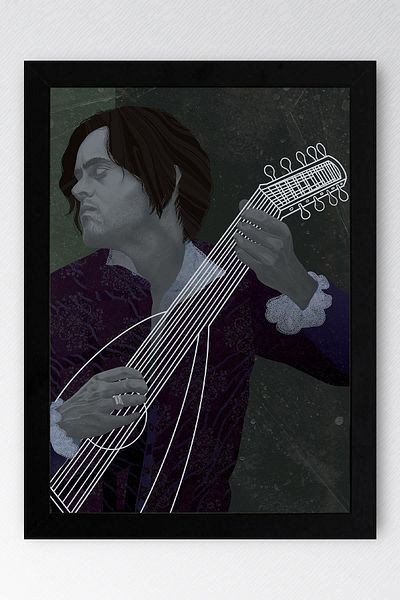 Saturn The Witcher Jaskier Framed Painting - Tv Series Poster Painting