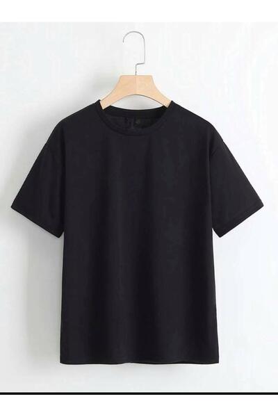 SELENA BUTİK Unisex Μαύρο μπλουζάκι με μαλακή υφή από βαμβάκι