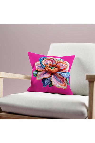 Filamente Double Sided - Embroidery Pattern Look - Digital Printing Throw Pillow Cover