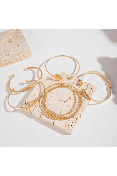 Takıtolia Gleam Gold Altın Renkli Çoklu Bileklik Seti (5 Adet Bileklik)