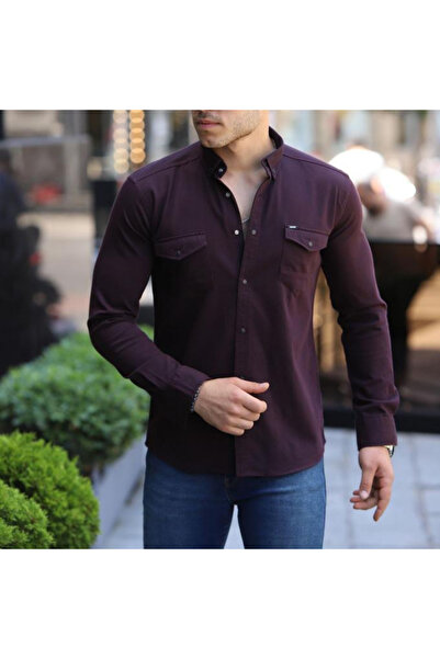 m.baba ERKEK KOT GÖMLEK SLİM FİT