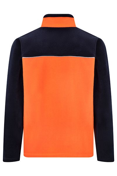 VEGA PORT Orange Navy Blue Double Color Reflective Full Zipper 3 Pocket Men's Fleece