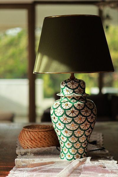 SweetSwan Alkimo Vintage Handmade Ceramic Lampshade Table Bed End Lamp Decor Lamp