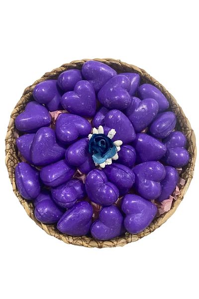 EQMQ STORE KOZMETİK صابون بنفسجي صغير معطر على شكل قلب (30 قطعة في السلة 2*2 سم)