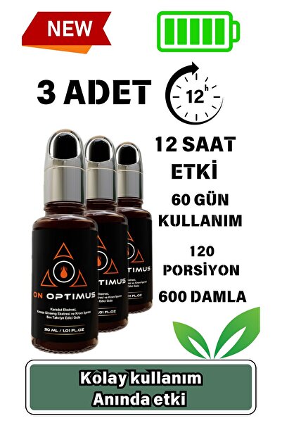 On Optimus Karadut Ekstresi,kırmızı Ginseng Ekstresi Ve Krom Içeren Sıvı Takviye Edici Gıda 30 ml 3 Adet