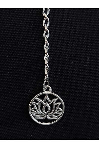 sarıyer silver سلسلة مفاتيح فولاذية على شكل زهرة اللوتس للتأمل واليوجا تحت عن...
