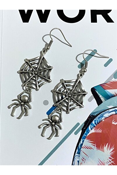 oldskoolbutik Ağ Örümcek Punk Gothic Küpe Seti