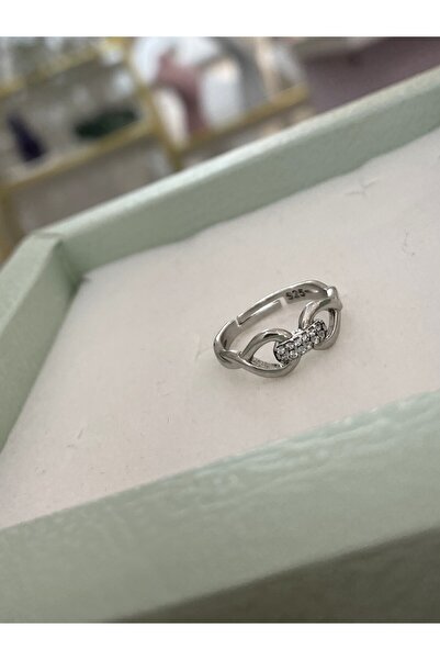 Siminkari 925 Gümüş Halat Model Rodyum Kaplamalı Yüzük