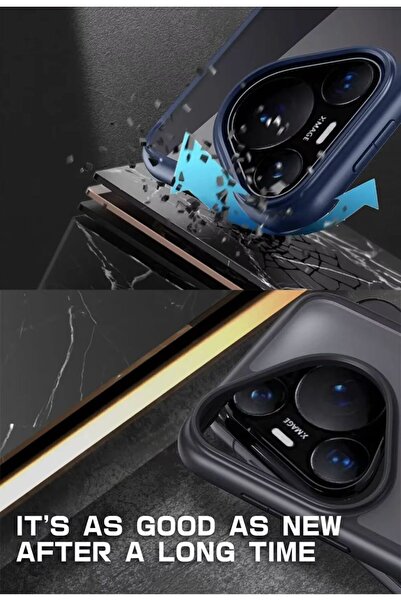 HANPORIUM Huawei Pura 70 Pro Kılıf Yüzüklü Standlı Extra Darbe Emici Silikon Kapak - Siyah