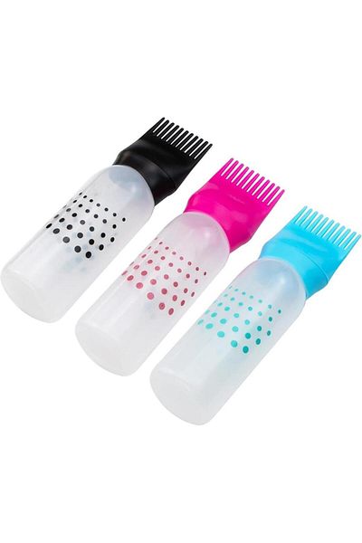 jetfast 3 Comb Hair Coloring Bottles - Hair Care Comb and Oil Applicator
