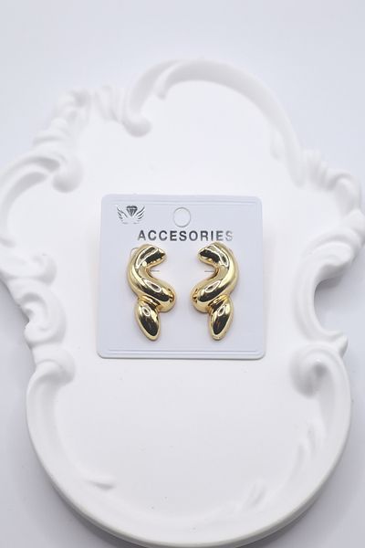 DEMOKAN Women's Earrings Curved Curved Earrings