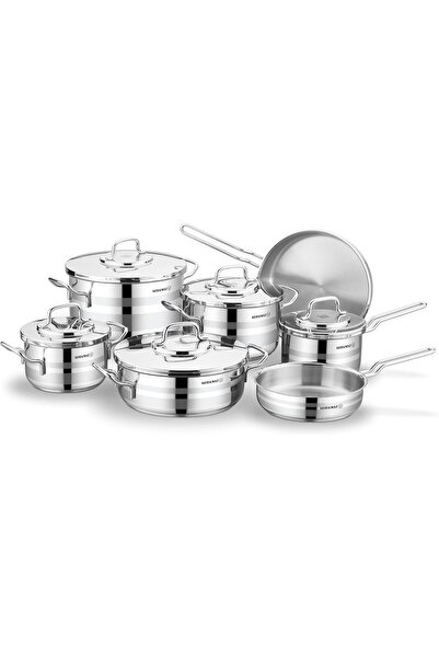 Generic Astron 12 Pcs Cookware Set | Stainless Steel Pots and Pans Set | Indu...