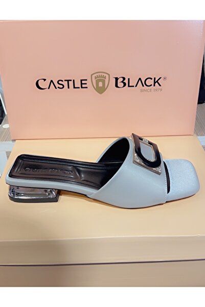 ARME CITY Castle & Black Ac35828 Short Heel Front Stone Comfortable Stylish Slippers