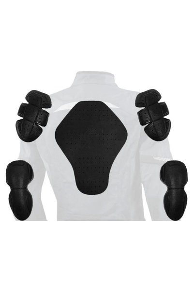 MOTOANL Motorcycle Women's Jacket Full Protection 4 Season Leather and Maxdura Fabric Jacket White