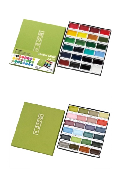 Zig ZİG TABLET SULUBOYA GANSAİ TAMBİ 24ER RENKLİ 2 SET TAKIM ANA RENKLER VE P...