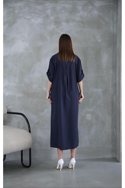 mfbcollection Belted Modal Fabric Shirt Dress with Front Pocket