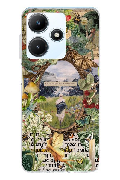 TechTree Infinix Hot 30i Compatible Green Nature Transparent Silicone Case