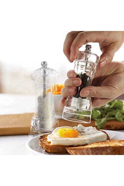 Epinox Akrilik Baharat Değirmeni | Seramik Tuz Öğütücü 16 Cm (DSA-160)