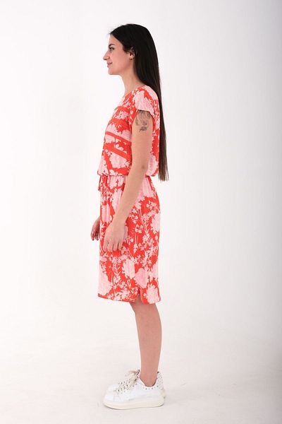 Blues Outlet ROCHIE DE FEMEIE CU CĂPTUȘEALĂ ELASTICĂ LA TALIE ZERO-COL-ORANGE