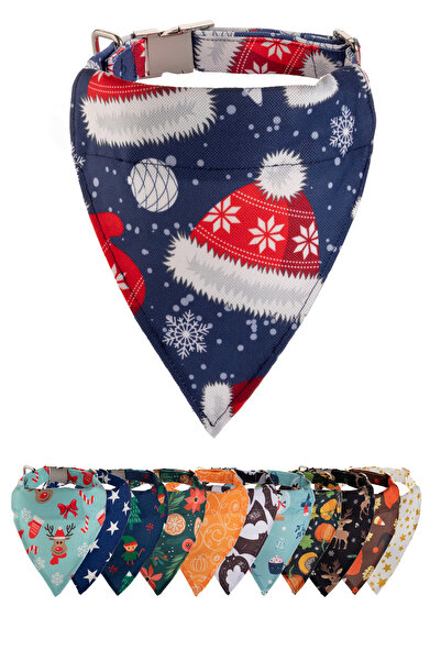 Elvellon AirTag Uyumlu Bandanalı Köpek Tasması – 3 Boy, 8 Desen Seçeneği | Dayanıklı ve Şık