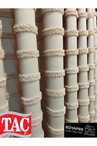 Taç Tasseled Background Curtain, Dreamper Mink Color and Brochol Gift