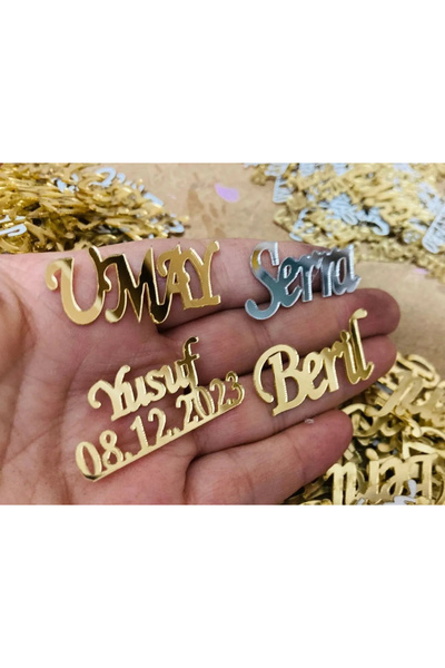Magnet 20 adet pleksi isim 4*2 cm çikolata şeffaf magnet süsleme için uygun