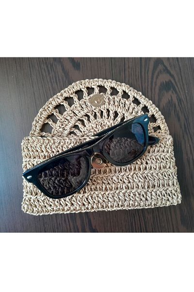 H R STORE H&R Store Glasses Case Hand Knitted Glasses Case Paper Rope Knitting